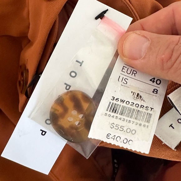 Topshop Polyester Wide Leg Button Flowy Pants in M Women’s size 8. - Picture 7 of 8